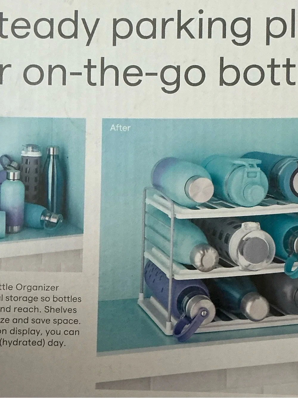 YouCopia Upspace Bottle Organizer Rack 3-Tier Adjustable New